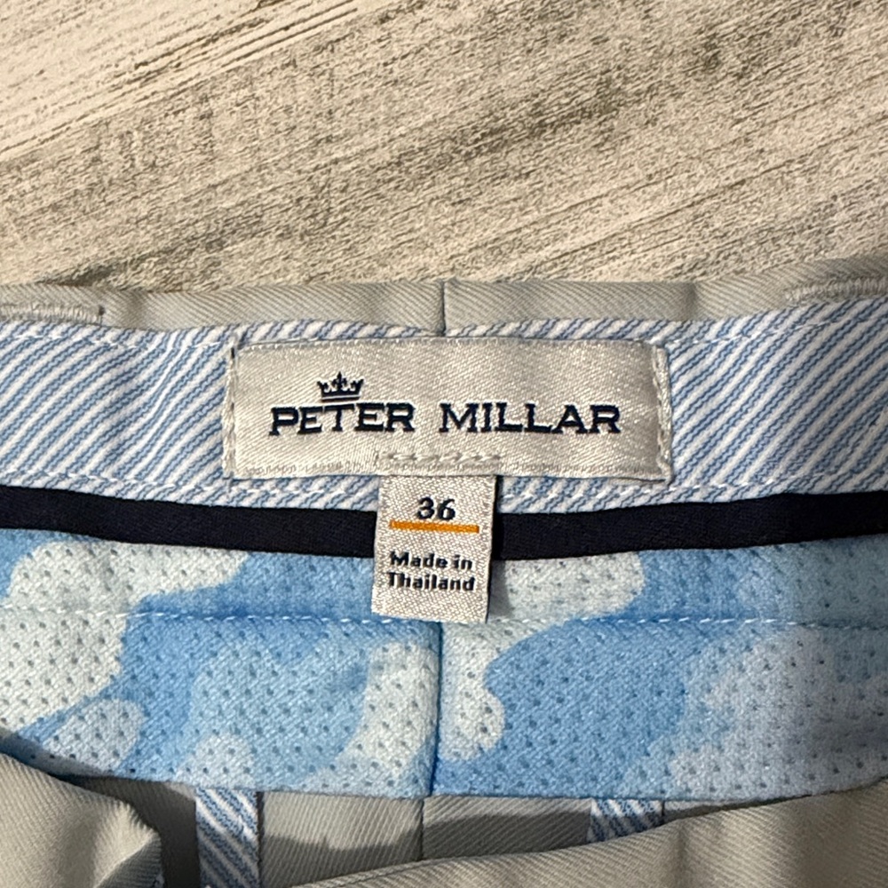 Peter Millar Light Gray Flat Front Shorts Ocean Reef Club - Picture 5 of 9